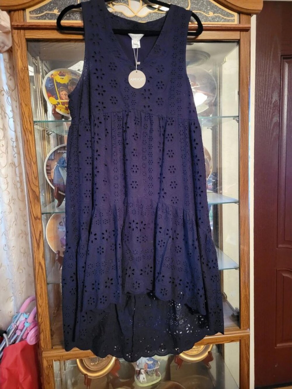 Blue Eyelet High Low Tiered